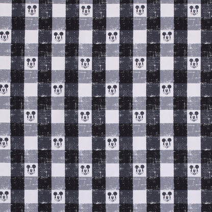 Disney Mickey Mouse - Black, White and Gray Plaid Nursery Fitted Crib Sheet
