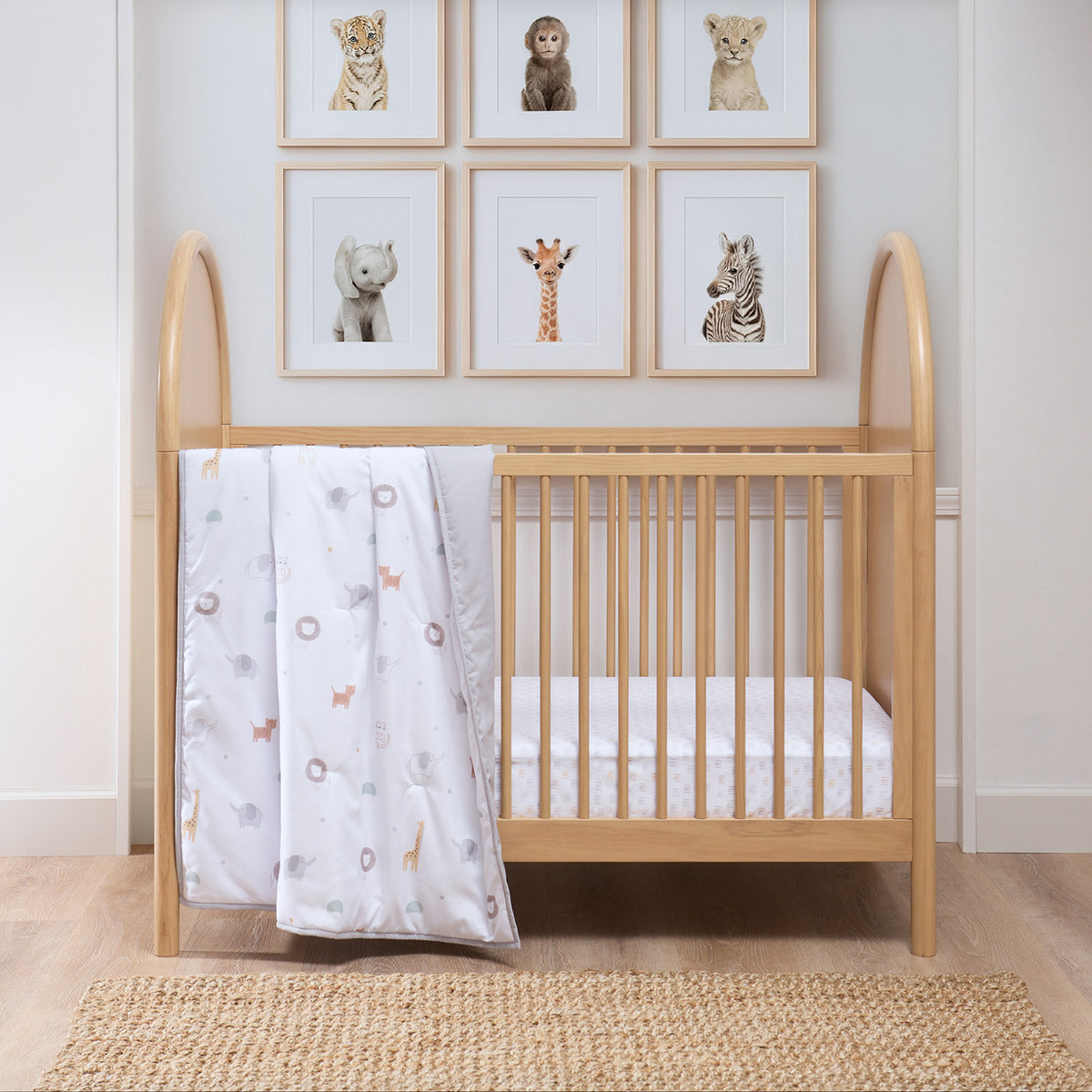 mini by Motherhood - Jungle Nest 3 Piece Crib Bedding Set, Comforter and Two Fitted Crib Sheets