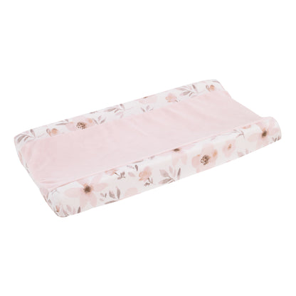 NoJo Countryside Floral - Pink, Grey and White Super Soft Changing Pad Cover