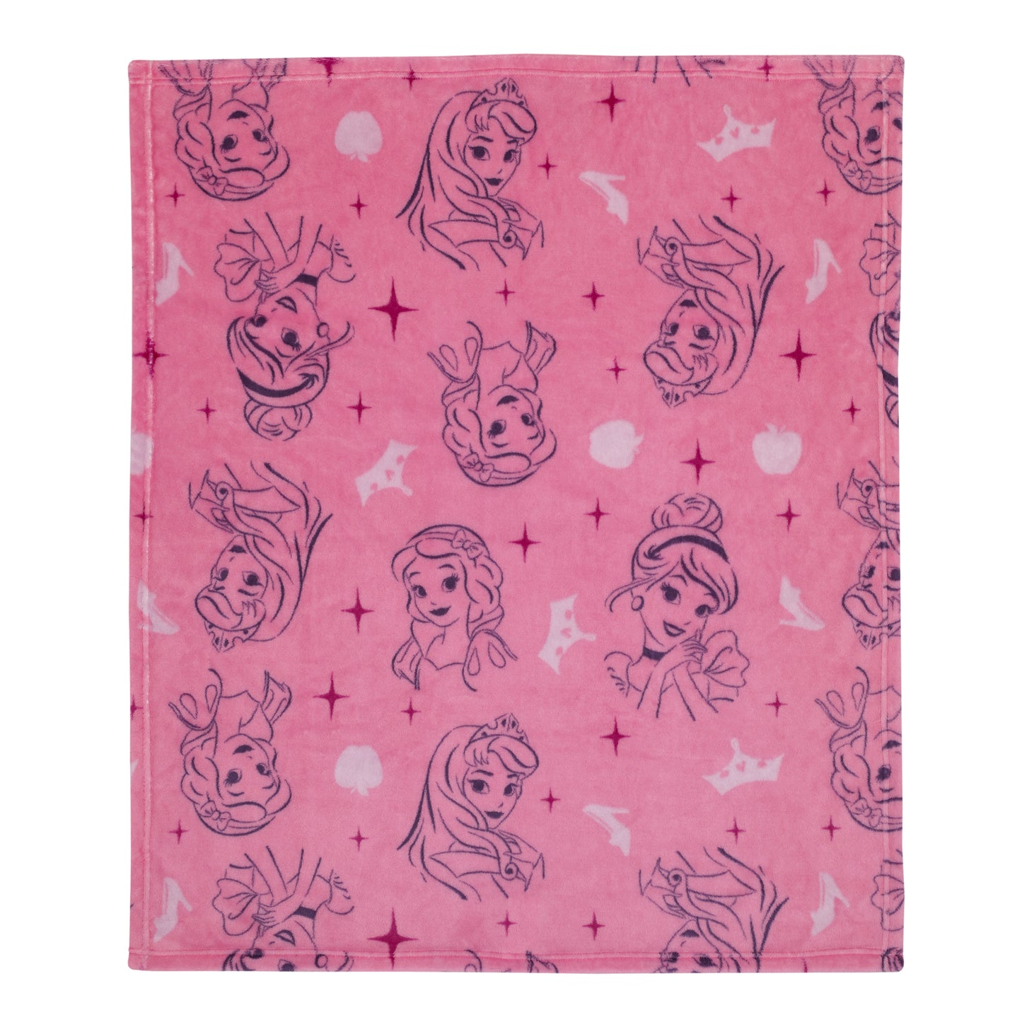 Disney Princess Pink and Purple Aurora, Snow White, and Cinderella Super Soft Baby Blanket