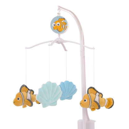 Disney Finding Nemo Cutest Little Catch Light Blue, and Orange Plush Nemo and Seashells Musical Mobile