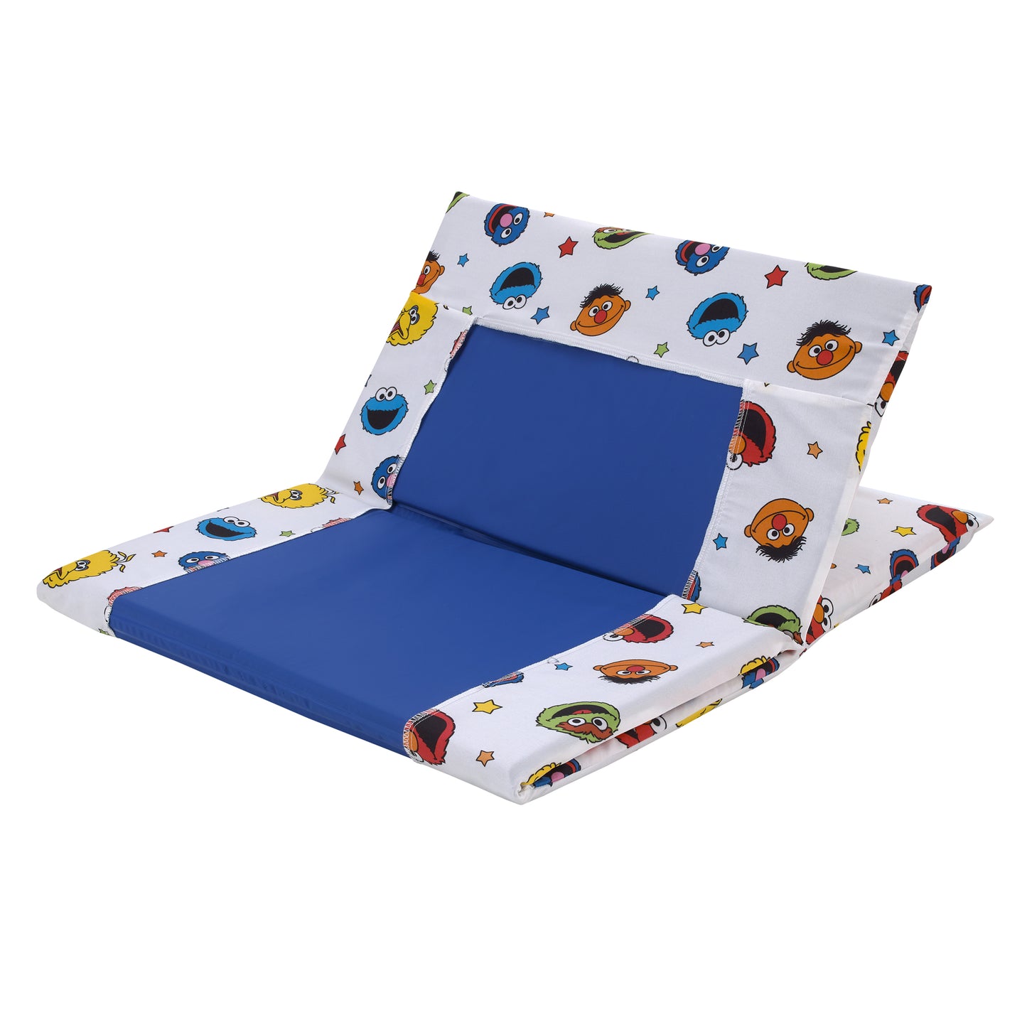 Sesame Street Come and Play Blue, Green, Red and Yellow, Elmo, Big Bird, Cookie Monster, Grover and Oscar the Grouch Preschool Nap Pad Sheet