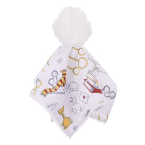 NoJo Warner Bros Harry Potter Hedwig Owl White, Gold and Red Super Soft Security Baby Blanket