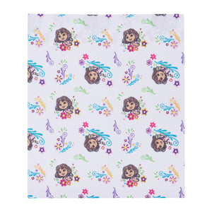 NoJo Dora Adventure Awaits 4 Piece Toddler Bed Set - Comforter, Fitted Bottom Sheet, Flat Top Sheet, Reversible Pillowcase, Lavender