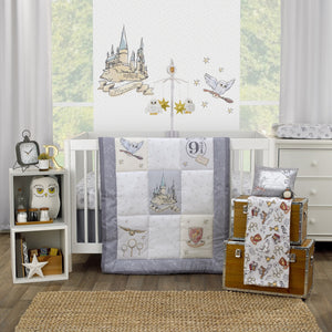 Warner Bros  Harry Potter Magical Moments Grey and White Super Soft Changing Pad Cover