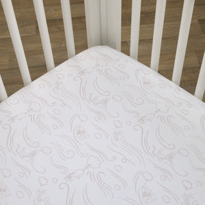 Disney Winnie the Pooh - Blustery Day Grey and White Clouds Fitted Crib Sheet
