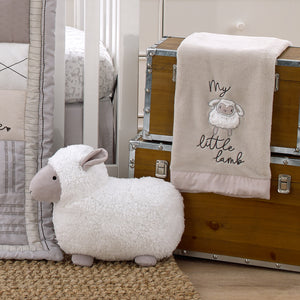 NoJo Together is Better White Plush Decorative Character Lamb Shaped Pillow