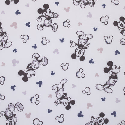 Disney Mickey Mouse Gray, Black, and White Super Soft Nursery Fitted Crib Sheet