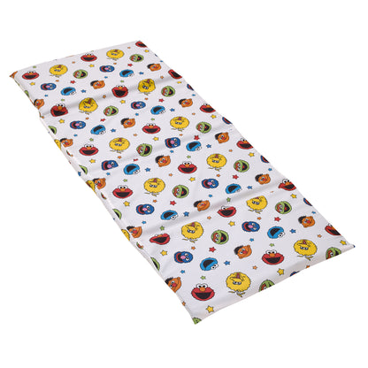 Sesame Street Come and Play Blue, Green, Red and Yellow, Elmo, Big Bird, Cookie Monster, Grover and Oscar the Grouch Preschool Nap Pad Sheet