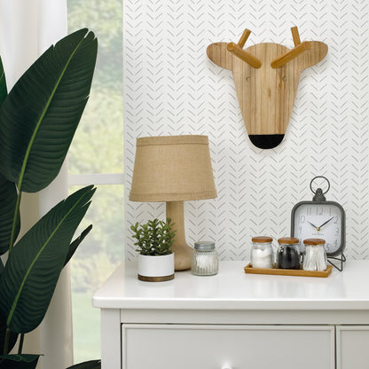Little Love by NoJo Deer Head with Antlers Natural Wood Nursery Wall Décor