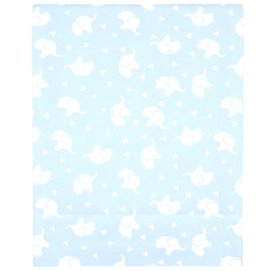 NoJo Super Soft Blue and White Elephant Fitted Mini Crib Sheet
