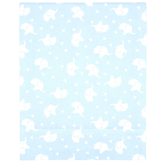 NoJo Super Soft Blue and White Elephant Fitted Mini Crib Sheet