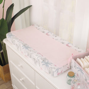 NoJo Tropical Princess Elephant/Jungle Super Soft Pink Changing Pad Cover