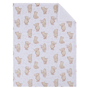 NoJo Disney Classic Winnie the Pooh You Are So Loved Sherpa Baby Blanket, Ivory and Taupe