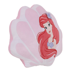 Disney Ariel Watercolor Wishes Pink and White Seashell Decorative Pillow