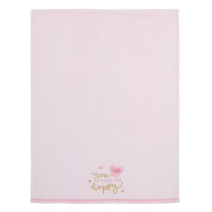Disney Minnie Mouse My Happy Place Pink Super Soft Appliqued Baby Blanket