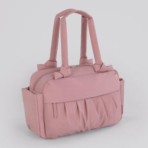 Motherhood Knotted Bows Duffle Diaper Bag, Dusty Rose