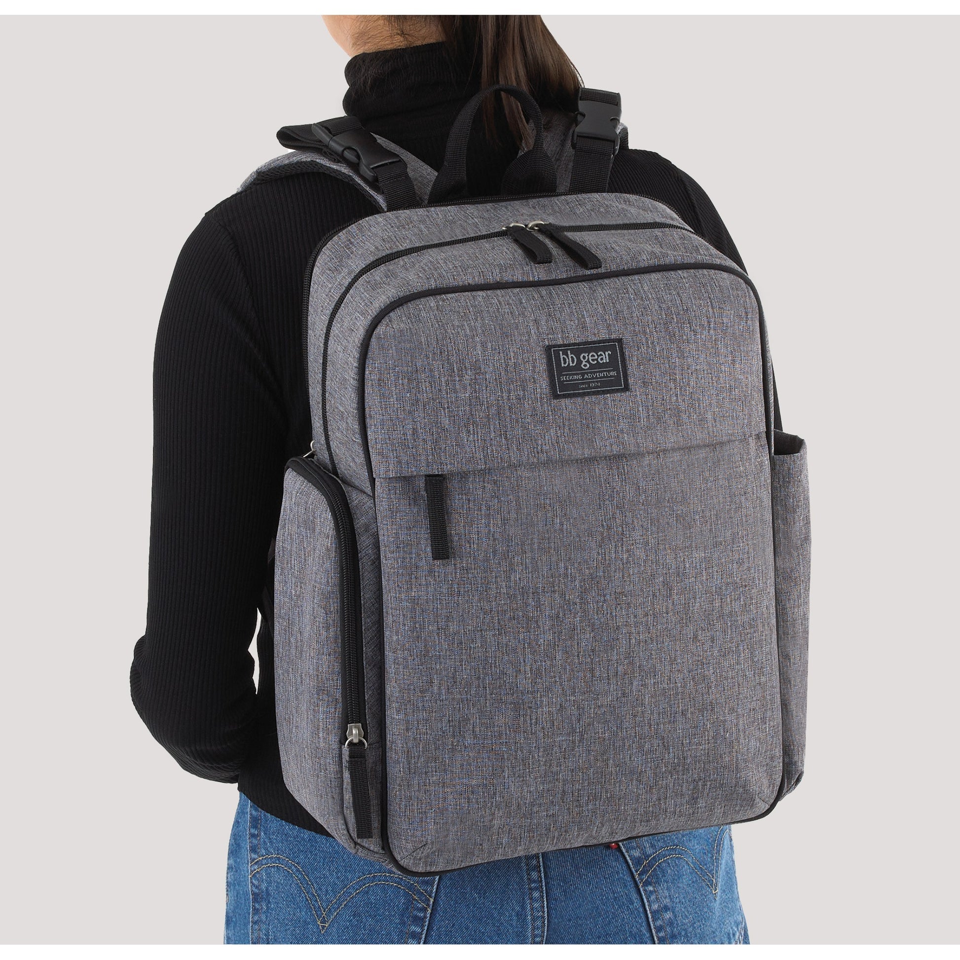 NoJo Baby Boom Gear Backpack Diaper Bag Gray