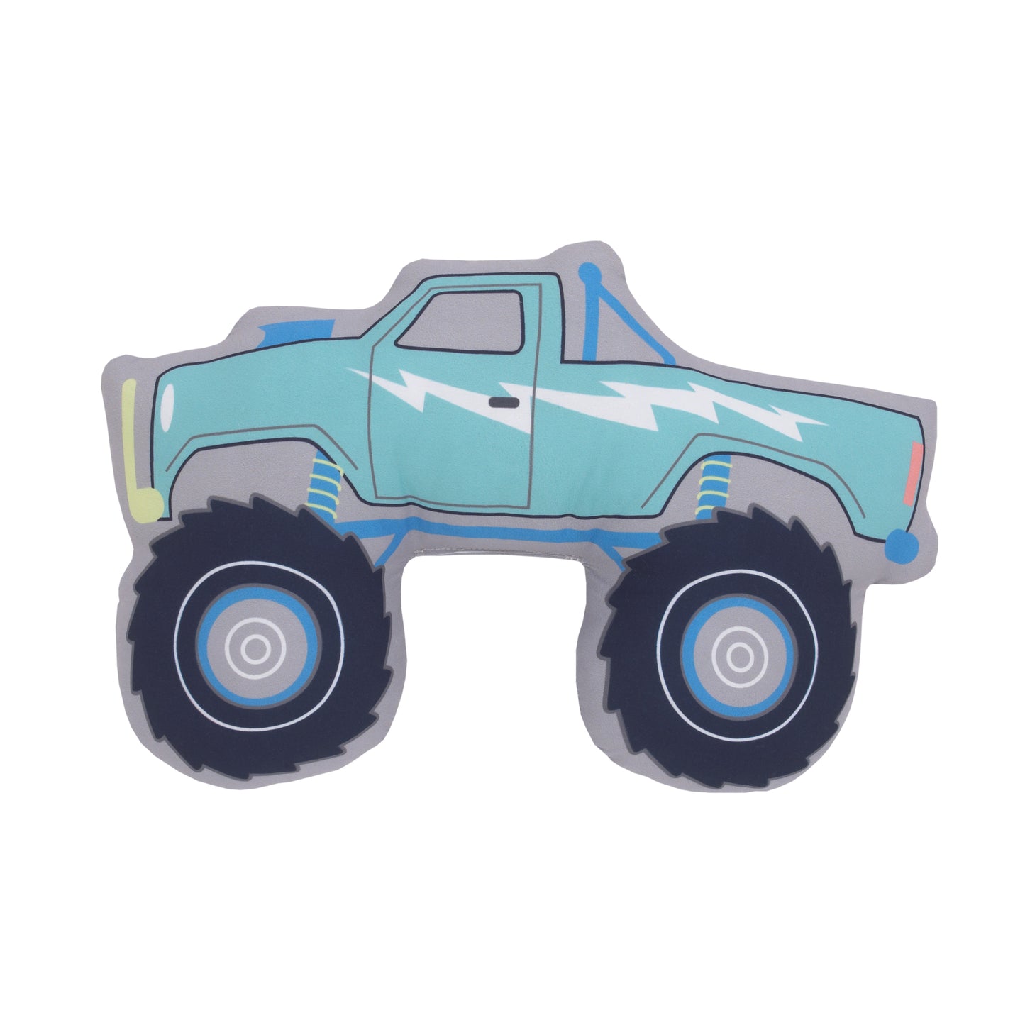 Carter's Teal, Blue and Grey Monster Truck Shaped Toddler Pillow