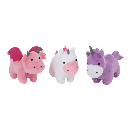Little Love by NoJo Magical Castle White Plush 4 Piece Toy Set - Castle, Two Unicorns and Dragon