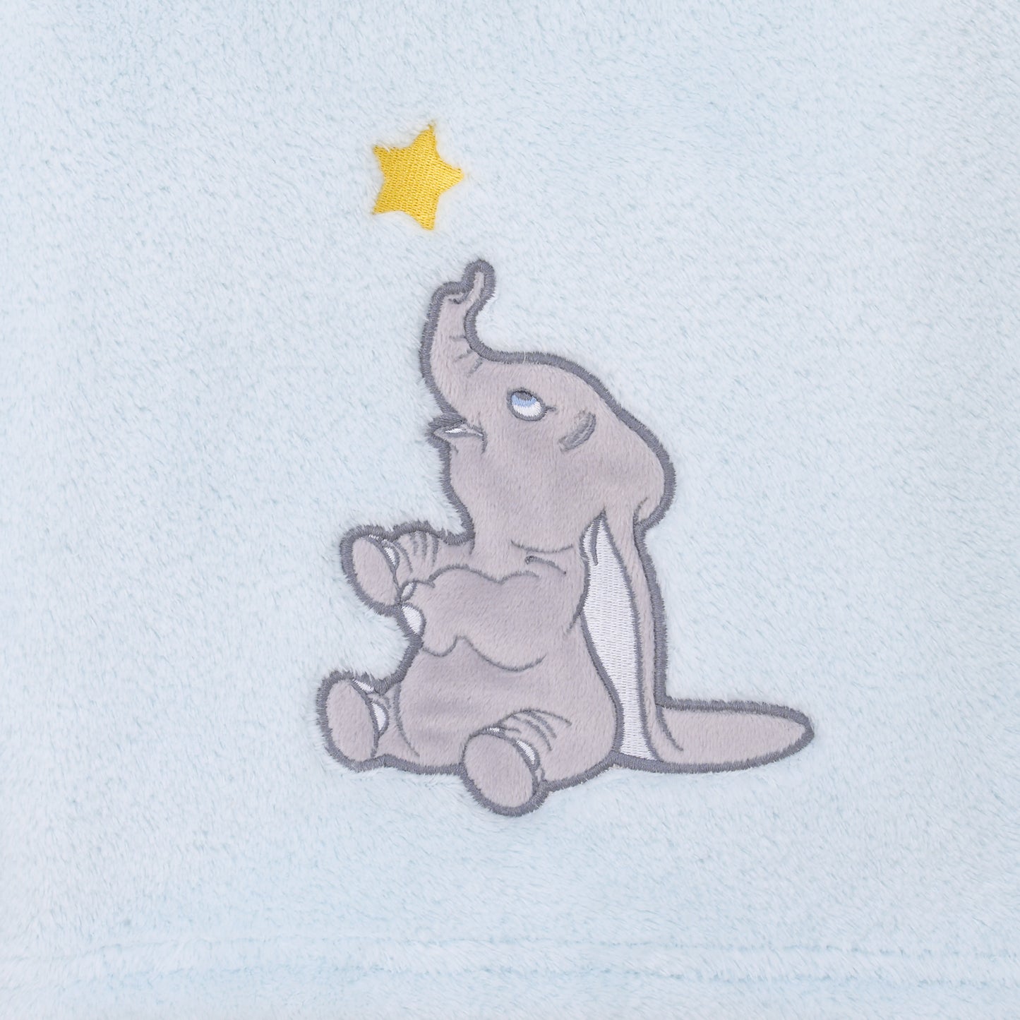 Disney Dumbo - Shine Bright Little Star Aqua, Grey and Yellow Super Soft Baby Blanket with Applique