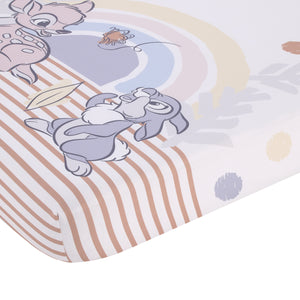 Disney B is for Bambi Tan, Gray, Blue, and White You Make Me Smile Photo Op Fitted Crib Sheet