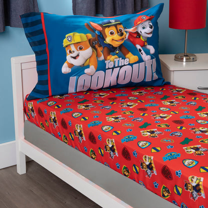 NoJo Paw Patrol 2 Piece Toddler Sheet Set - Includes a Fitted Sheet and Reversible Pillowcase