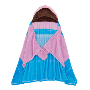 Ms. Rachel Happy Patchwork Hooded Toddler Blanket, Blue & Pink