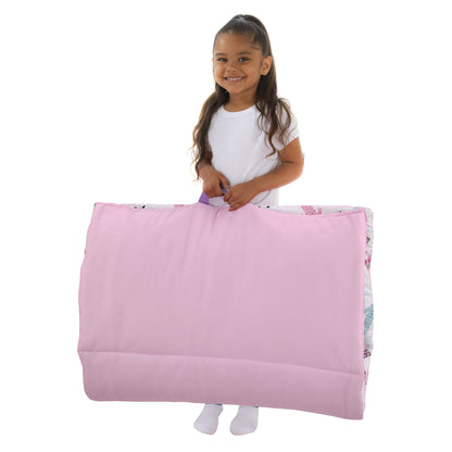 DreamWorks Gabby's Dollhouse Dream It Up Pink, Aqua, Purple PJ's Deluxe Easy Fold Toddler Nap Mat