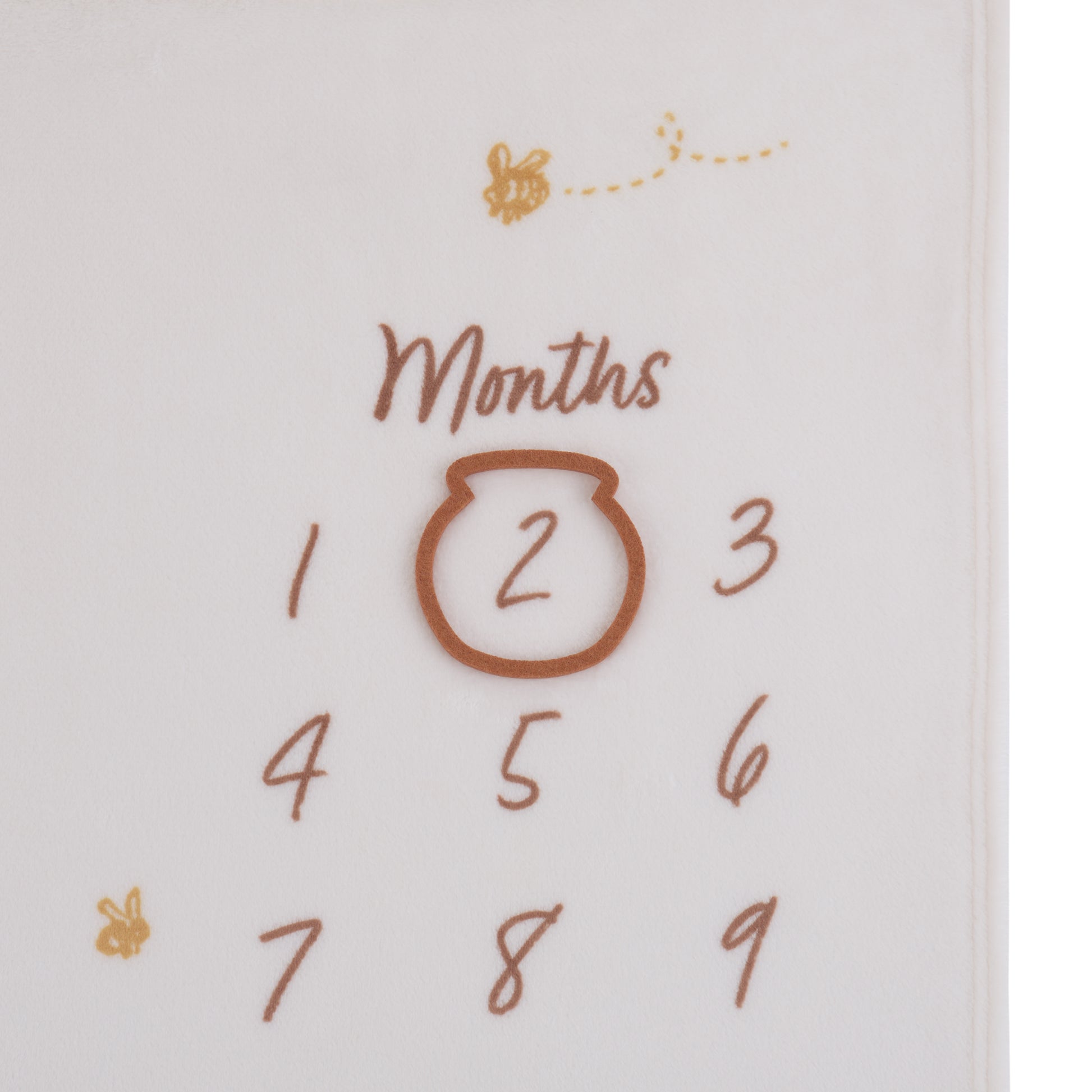 NoJo Disney Classic Winnie the Pooh You Are So Loved Milestone Baby Blanket, Ivory and Taupe