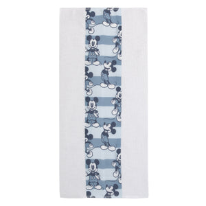 Disney Mickey Mouse Blue, White, and Orange 2Pk 100% Cotton Muslin Burp Cloths