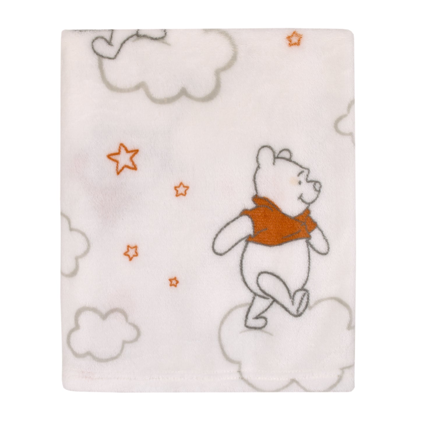 Disney Winnie the Pooh Red and White Clouds Super Soft Baby Blanket