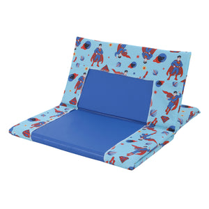 Warner Bros  Superman Blue and Red Icon, Planets, and Stars Preschool Nap Pad Sheet