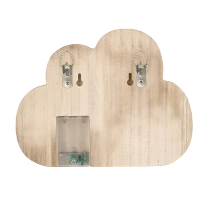 Little Love by NoJo Cloud Shaped Lighted LED Natural Wood Wall Decor