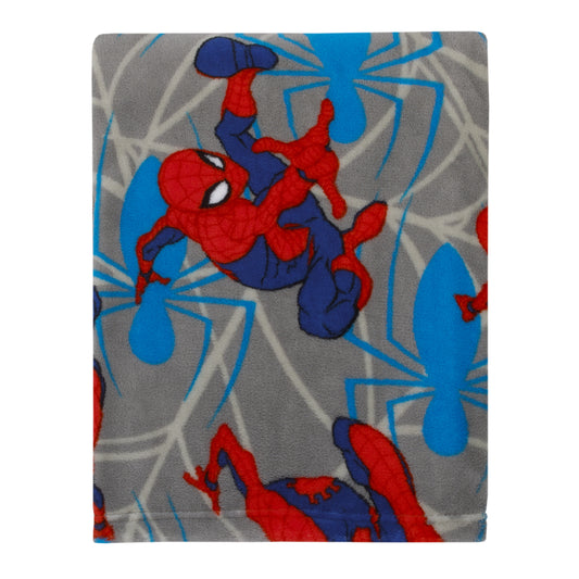 Spiderman to the Rescue Red, Gray, and Blue Super Soft Toddler Blanket