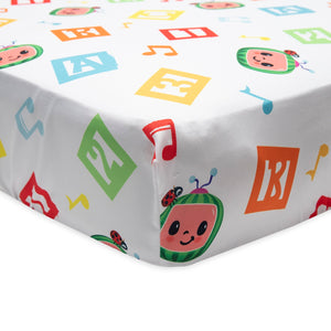 NoJo CoComelon Learning is Fun 2 Piece Toddler Sheet Set