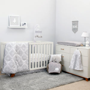 NoJo Dreamer Grey and White Elephant Musical Mobile