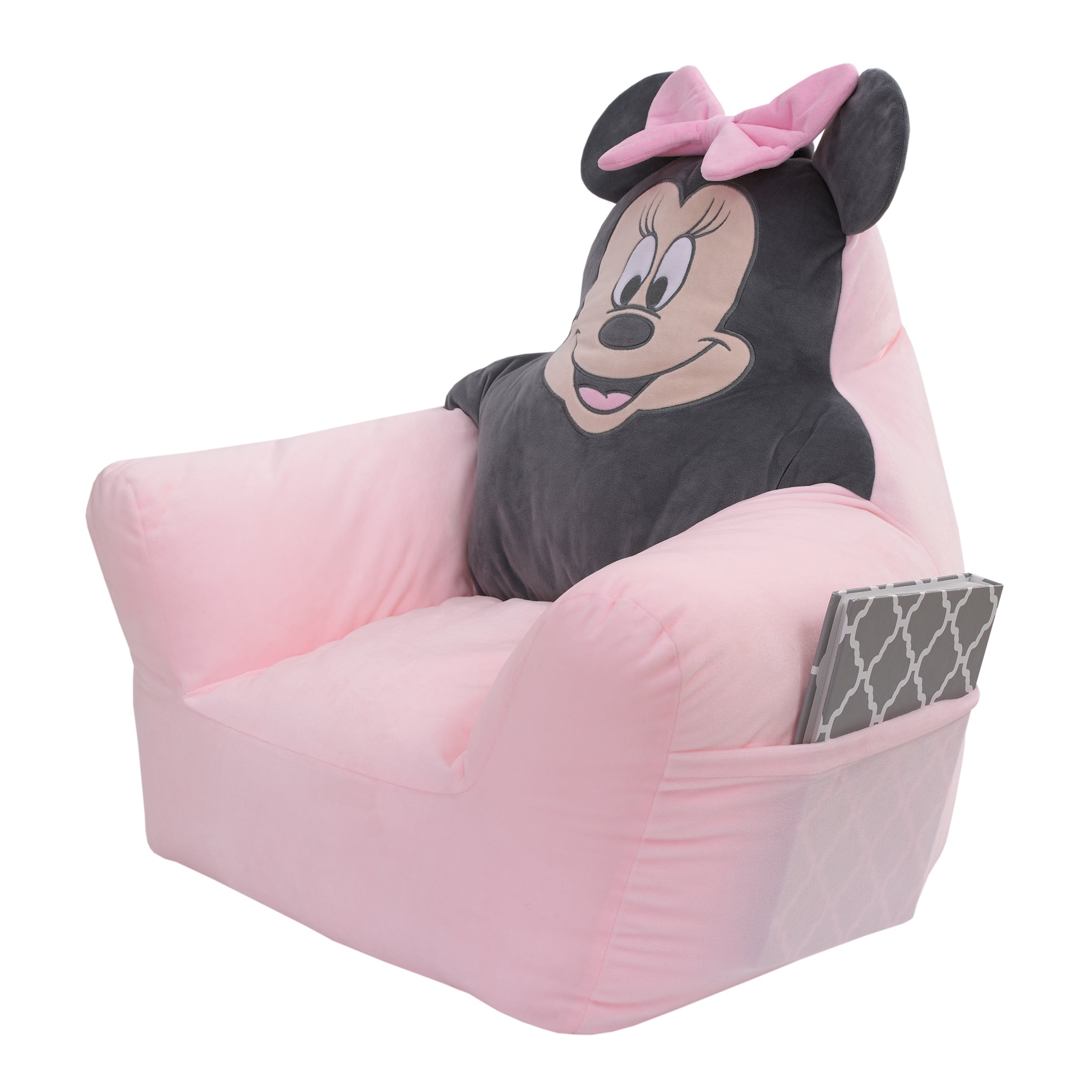 Disney Minnie Mouse Shaped Pink Black and White Plush Chair NoJo Baby