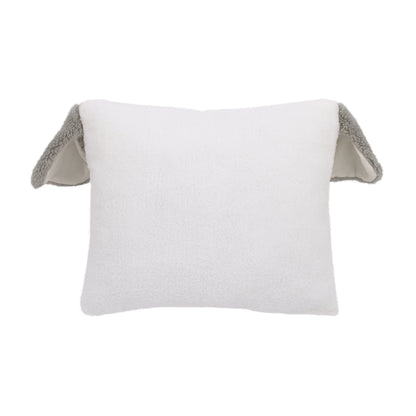 Little Love by NoJo White and Grey Soft Sherpa Lamb Shaped Decorative Pillow with 3D Ears
