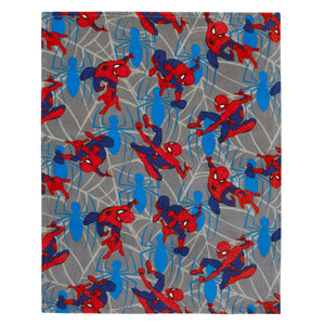 Marvel Spider-Man to the Rescue Red, Gray, and Blue Super Soft Toddler Blanket