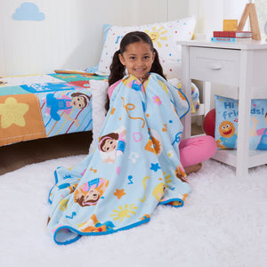 Ms. Rachel Happy Patchwork Toddler Blanket, Blue