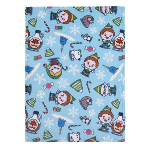 Warner Bros  Elf Light Blue, Green, and White Super Soft Holiday Baby Blanket