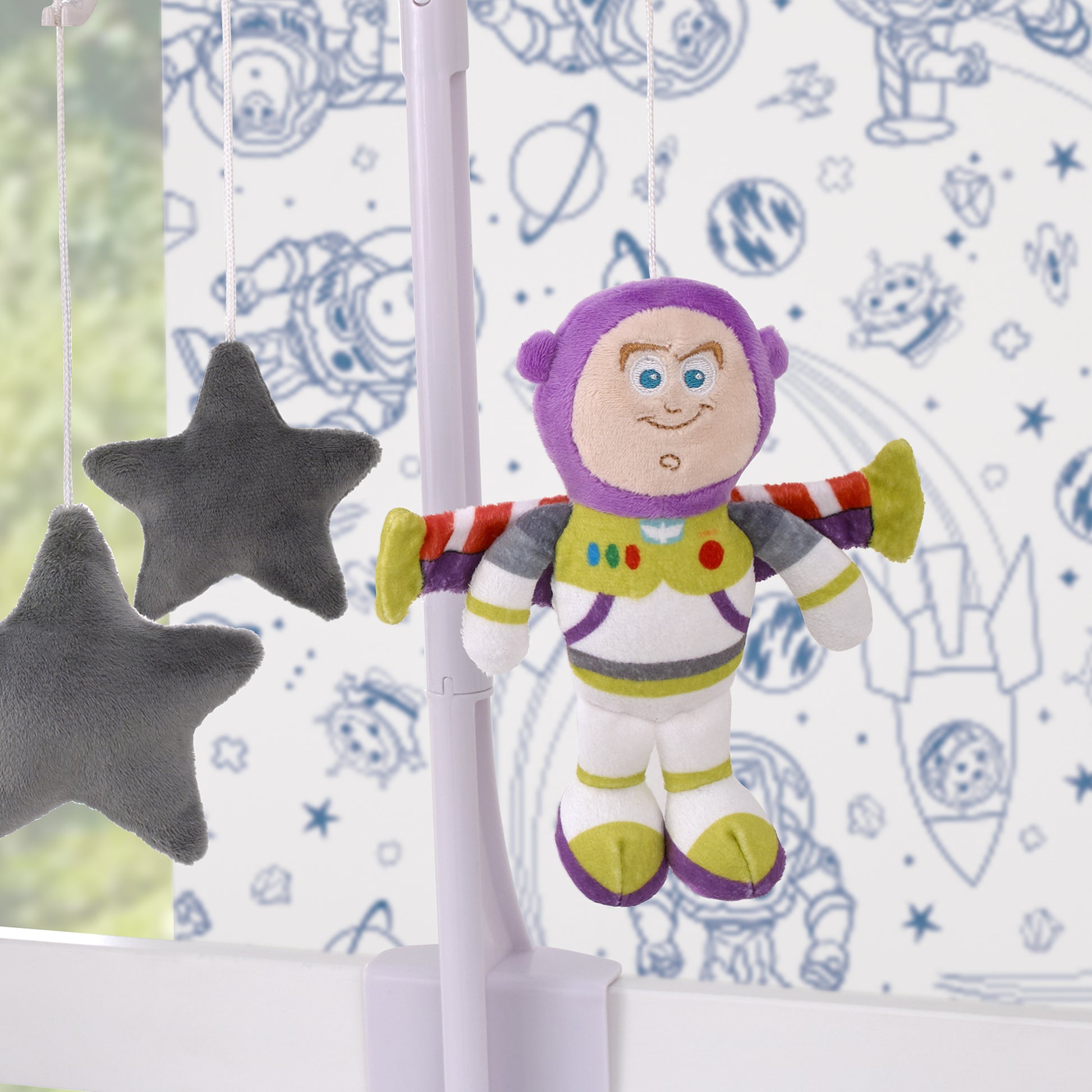 NoJo Disney Toy Story Outta This World Multi Colored Buzz Lightyear, Stars, and Planet Musical Mobile