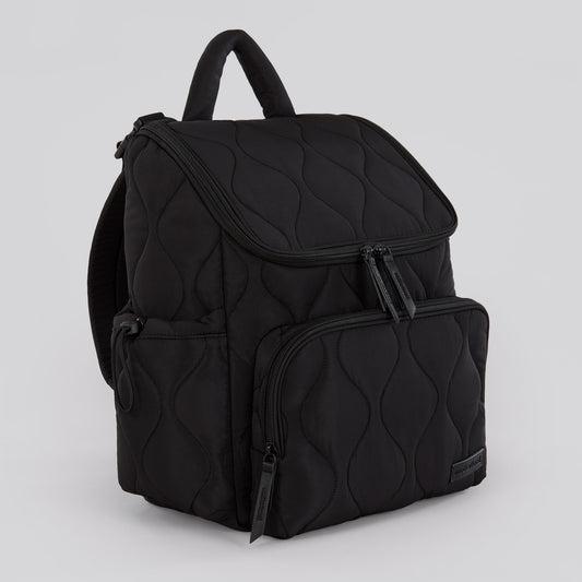 Motherhood Quilted Backpack Diaper Bag, Black