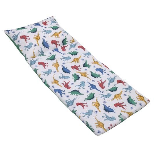 Universal Jurassic World Wild and Free Green, Blue, and Yellow Dinosaur Deluxe Easy Fold Toddler Nap Mat
