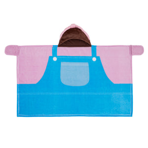 Ms. Rachel Happy Patchwork Hooded Toddler Blanket, Blue & Pink