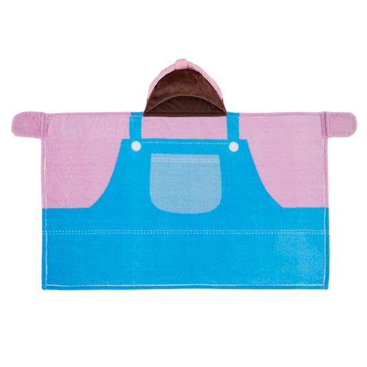 Ms. Rachel Happy Patchwork Hooded Toddler Blanket, Blue & Pink