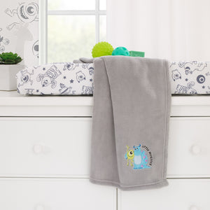 Disney Monsters, Inc. Cutest Little Monster Gray, and White Contoured Changing Pad Cover