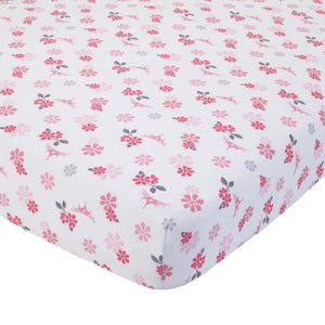 Disney Pretty Pretty Princess Pink, Blue, and Yellow 4 Piece Toddler Bed Set - Comforter, Fitted Bottom Sheet, Flat Top Sheet, and Reversible Pillowcase