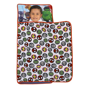 Marvel Spidey and His Amazing Friends Blue, Red, Yellow, and Green, Team Up Toddler Nap Mat